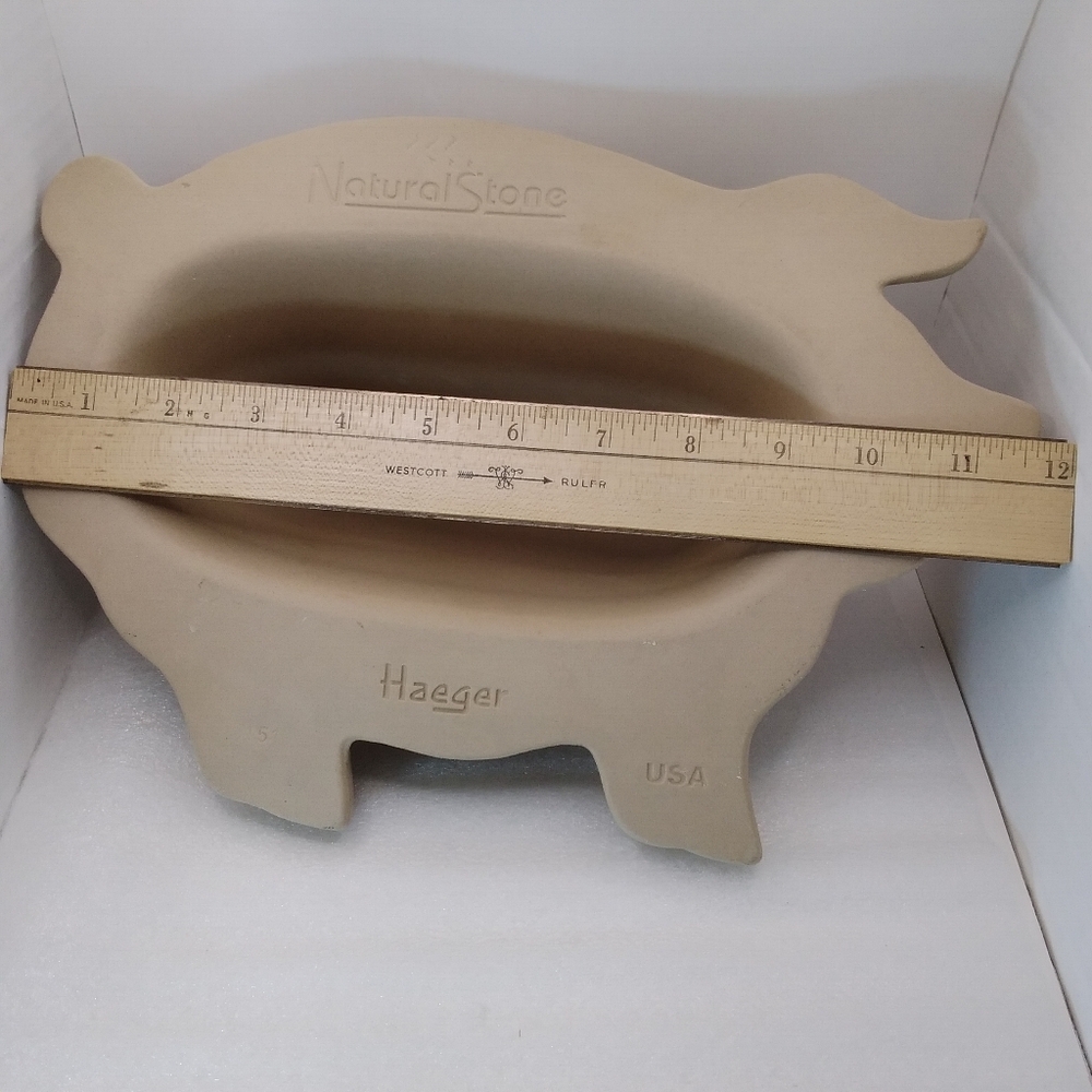 Haeger Natural Stone Microwave BACON COOKER Pig Shaped Piggy for Perfect Bacon - Picture 6 of 10